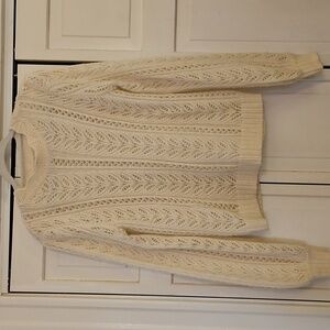 Lauren Conrad Size L Knit Patterned Scalloped Neck Sweater